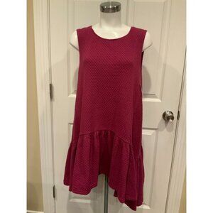 Free People Raspberry Textured Knit Sleeveless Dress W/ Open Back Dress, Size M